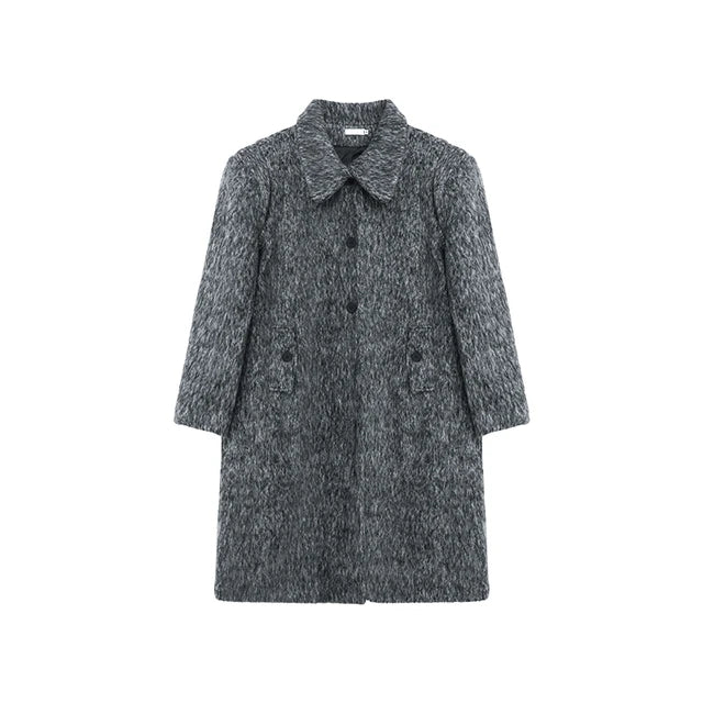 Grey Color Woolen Thick Coat