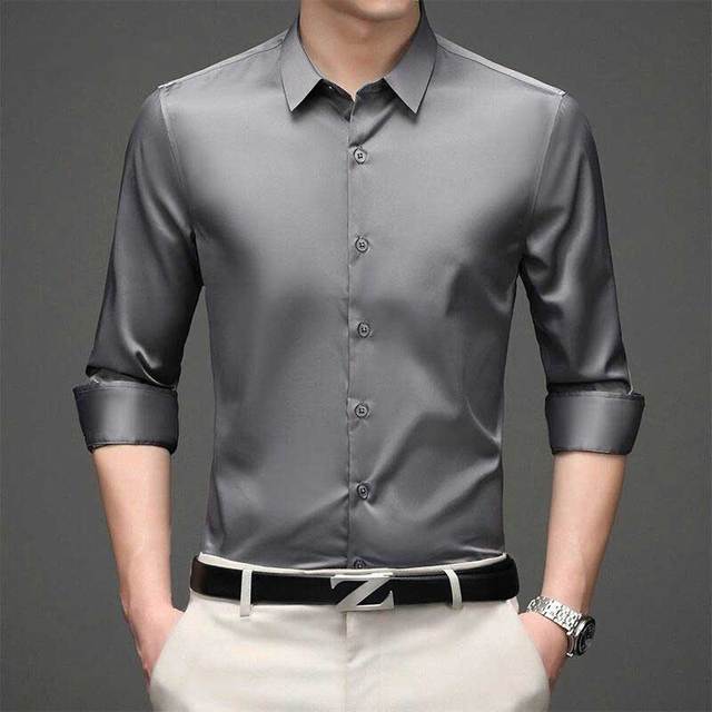 Breathable Solid Cotton Long Sleeve Shirt