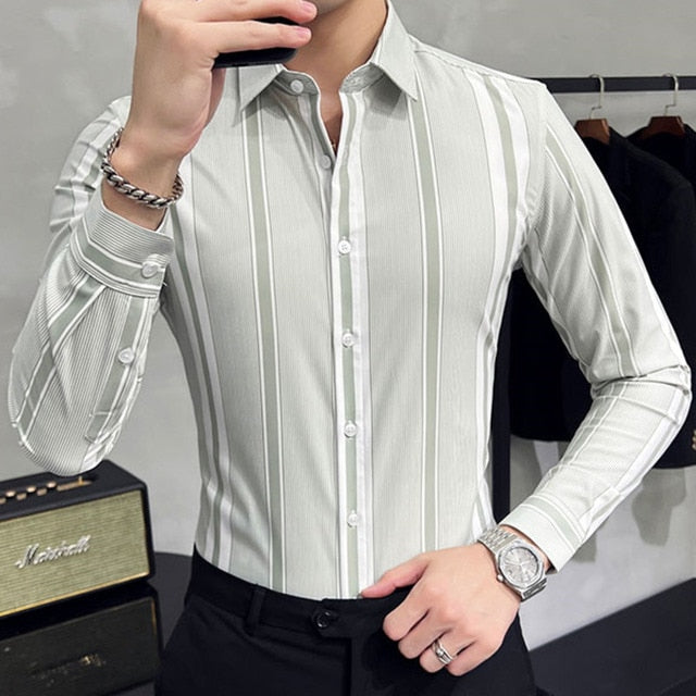 Slim Striped Fancy Business Shirt