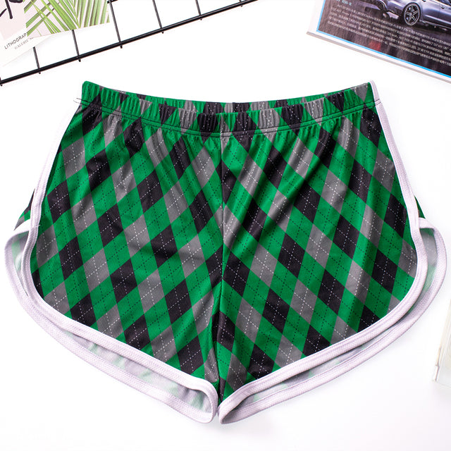 Breathable Plaid Low Waist Polyester Boxer