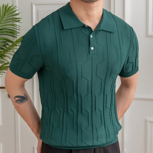 Slim Fit Knitted Summer Men Polo Shirt
