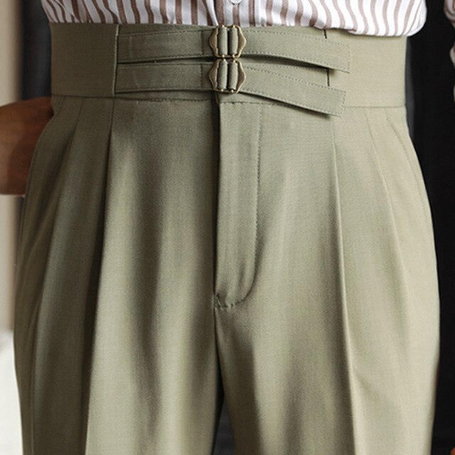 Solid High-Quality Metal Buckle Trousers