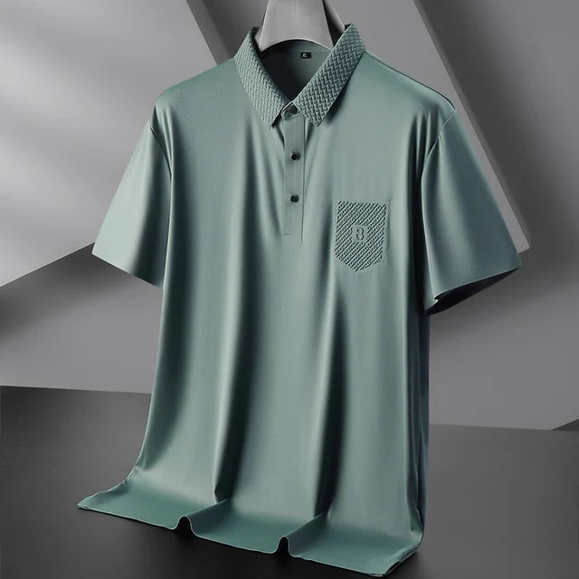 Summer Casual Solid Seamless Polo Shirt