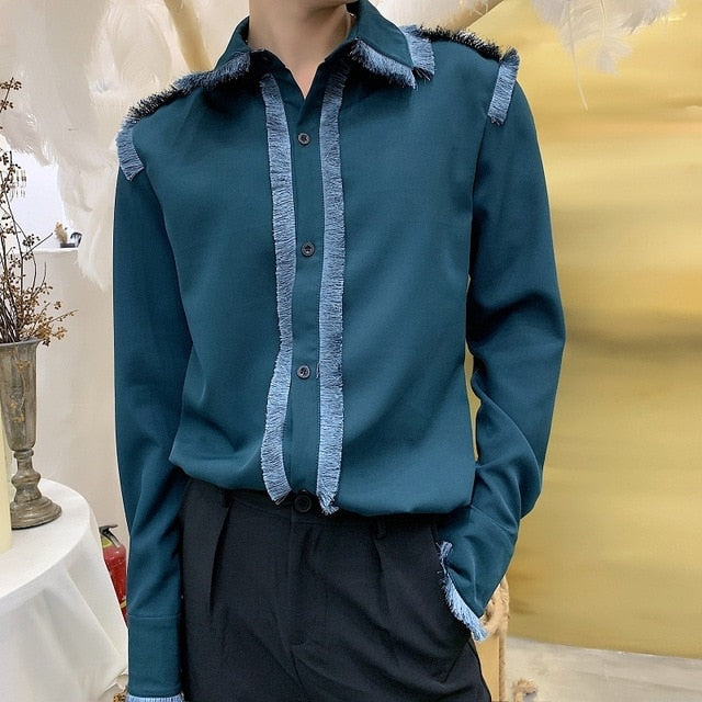 Chemises Homme Vintage à Boutons et à Glands