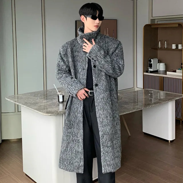 Grey Color Woolen Thick Coat
