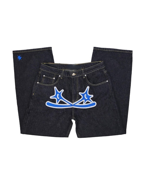 Hip Hop Star Letter Printed Men Jeans