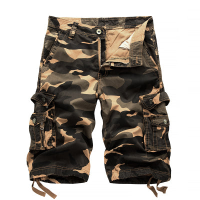 Short cargo en coton camouflage d'été