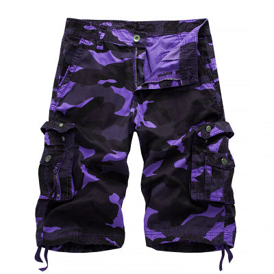Short cargo en coton camouflage d'été