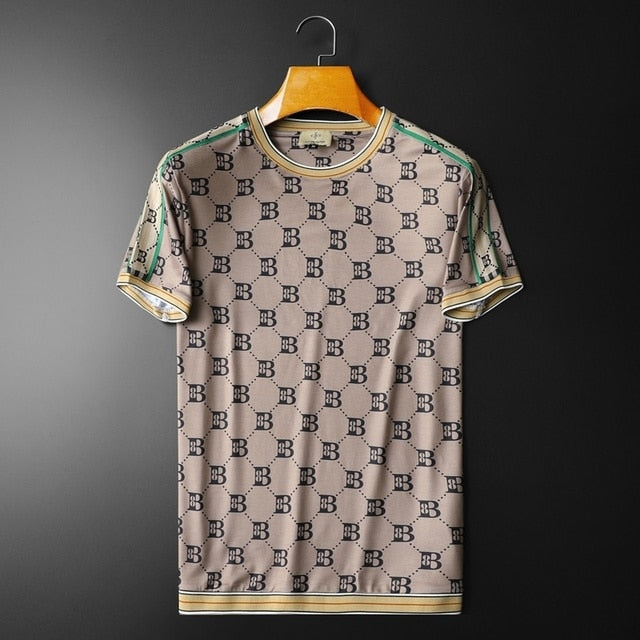 Mercerized Geometric Cotton Vintage T-Shirt