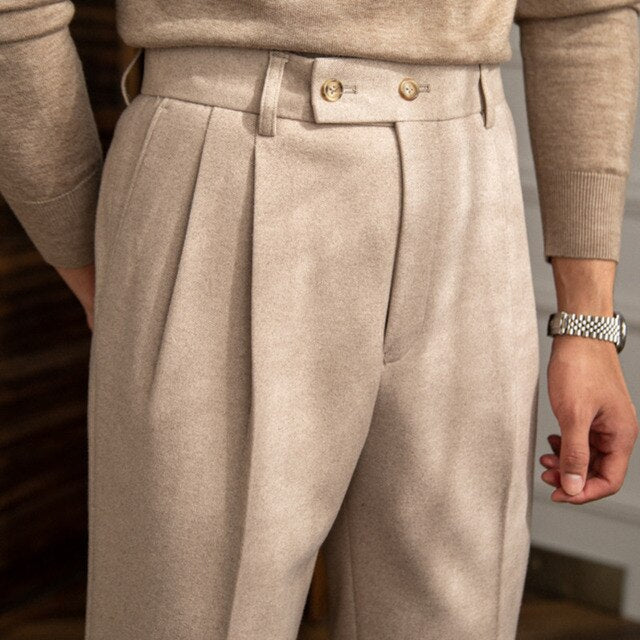 Button Straight Ivory Trouser