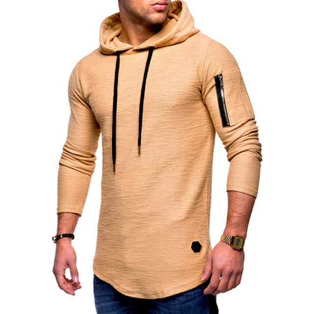 Casual Solid Colour Hoodies Long Sleeves Style Men Sweatshirt - FanFreakz