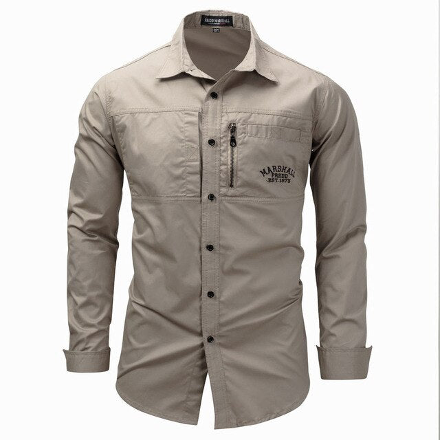 Chemise à manches longues unie coupe slim