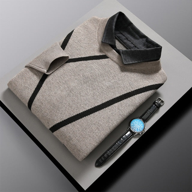 Prendas de punto de lana de poliéster con letras geométricas