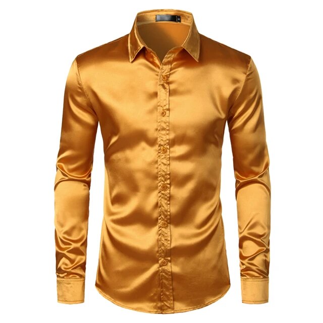 Solid Satin Luxury Dress Shirt