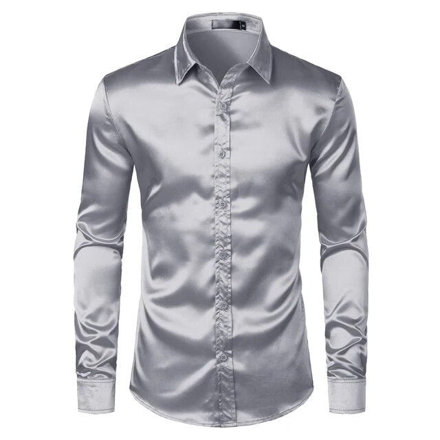 Solid Satin Luxury Dress Shirt