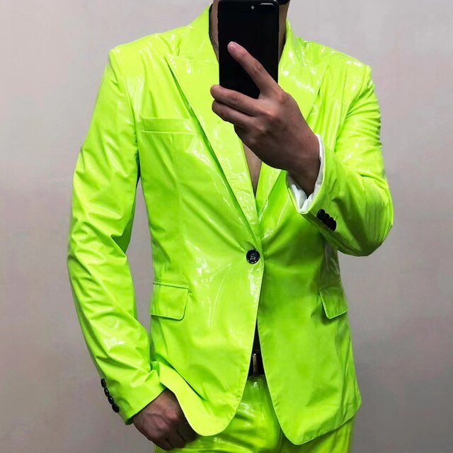 Spring Reflective Colorful Solid Blazer
