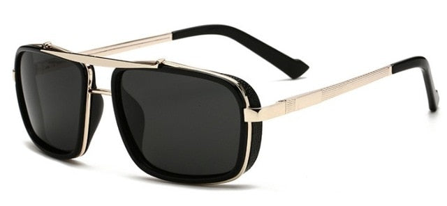 Lunettes de soleil carrées aviateur à verres polarisés