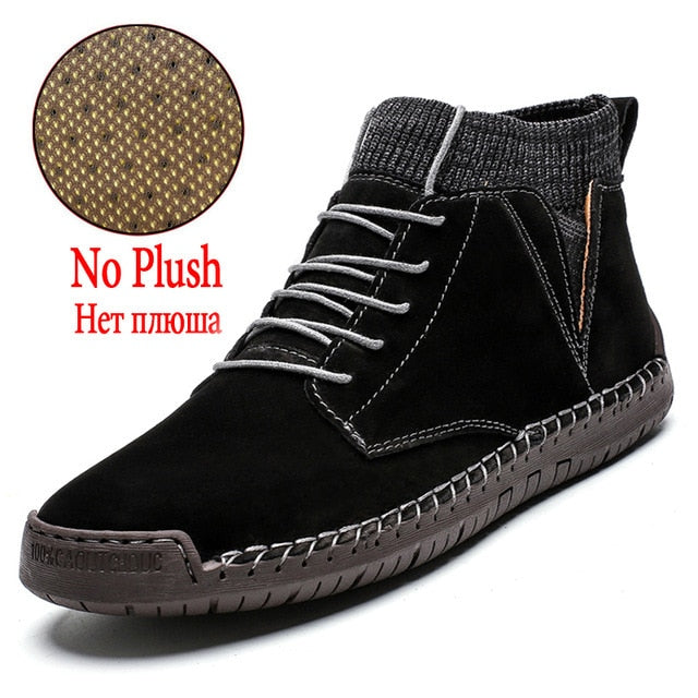 Bottines en daim épais et chauds en peluche