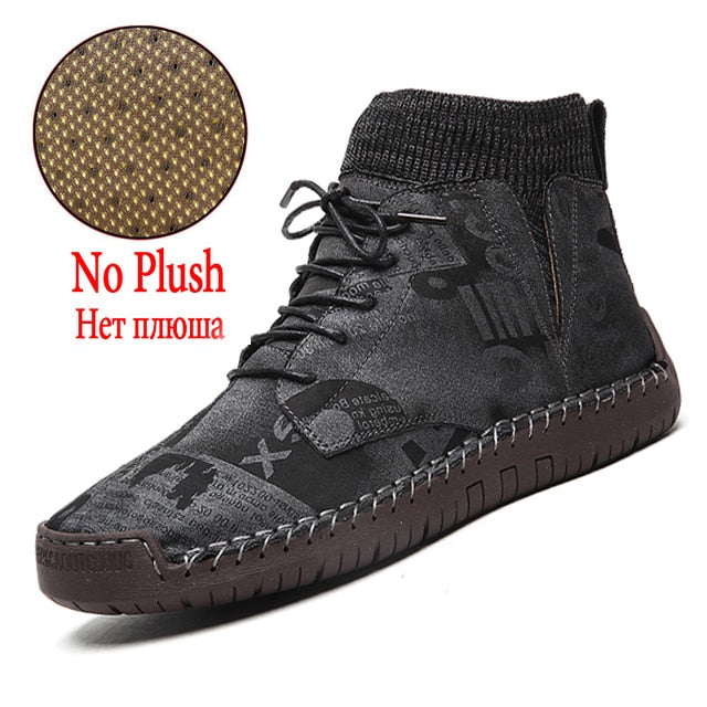 Bottines en daim épais et chauds en peluche