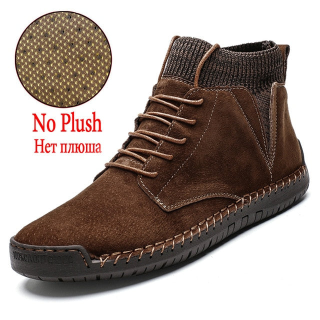 Bottines en daim épais et chauds en peluche