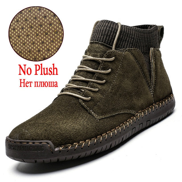 Bottines en daim épais et chauds en peluche