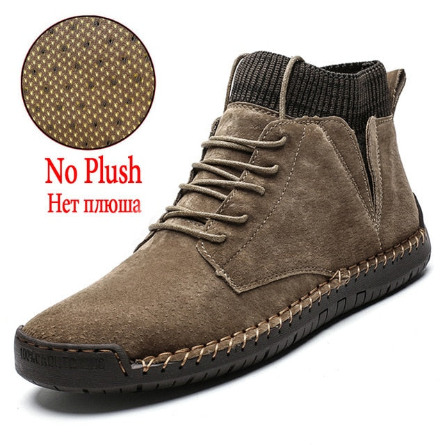 Bottines en daim épais et chauds en peluche