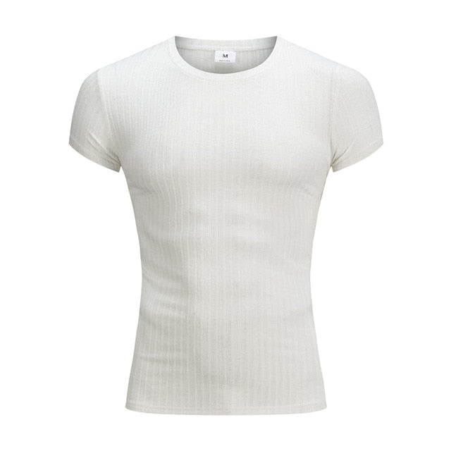 Sporty Two Style Collar Cotton T-Shirt