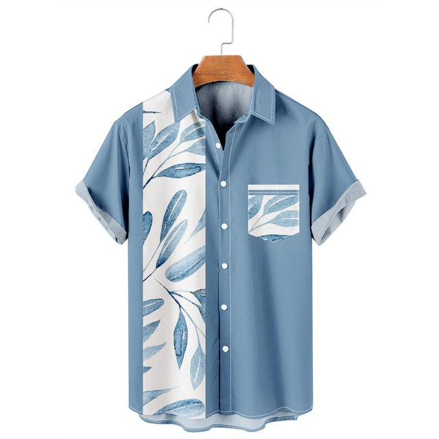 Palm Tree Printed Short Sleeve Shirt