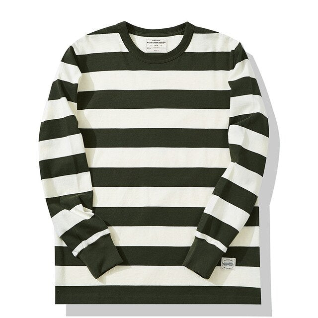 Cotton Striped Long Sleeve T-Shirt