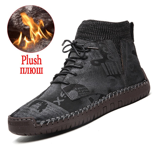 Bottines en daim épais et chauds en peluche