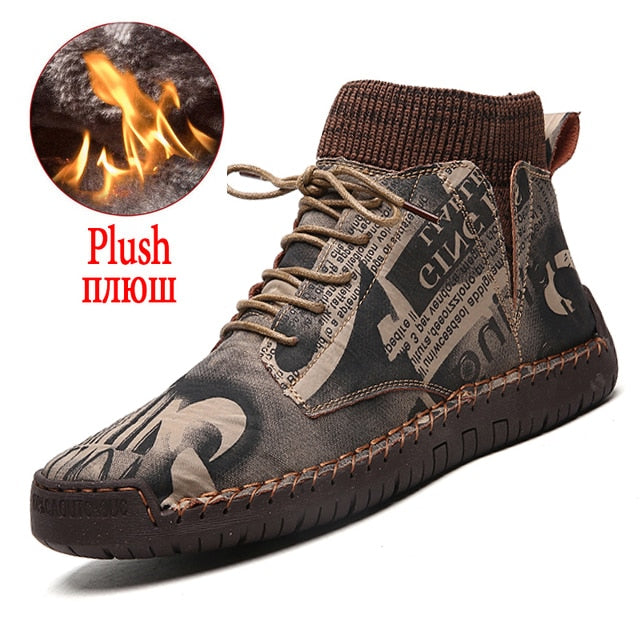 Bottines en daim épais et chauds en peluche