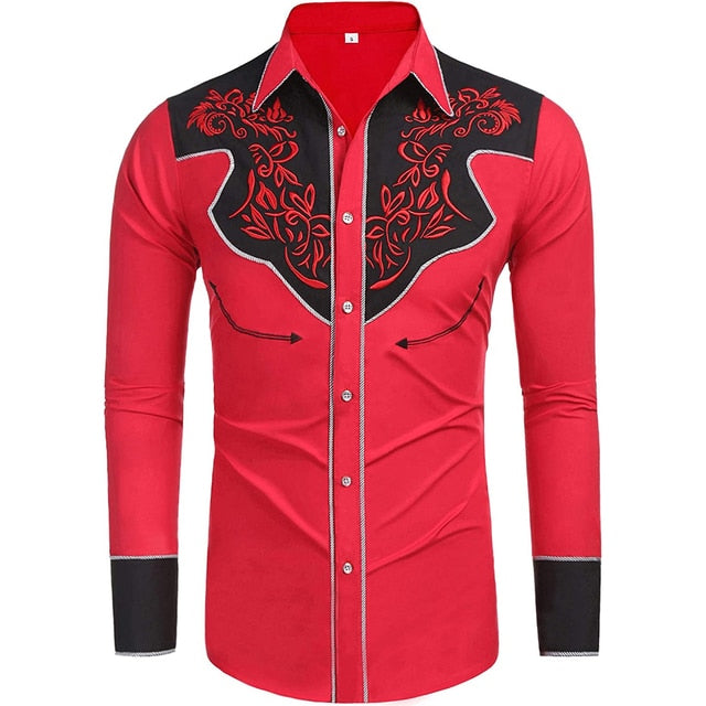 Flower Embroidery Luxury Men Shirt