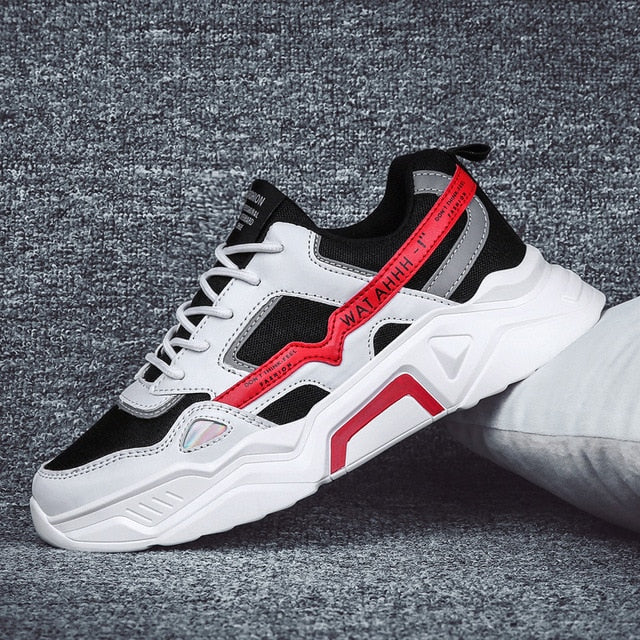 Chaussures de course respirantes en maille aérée à rayures