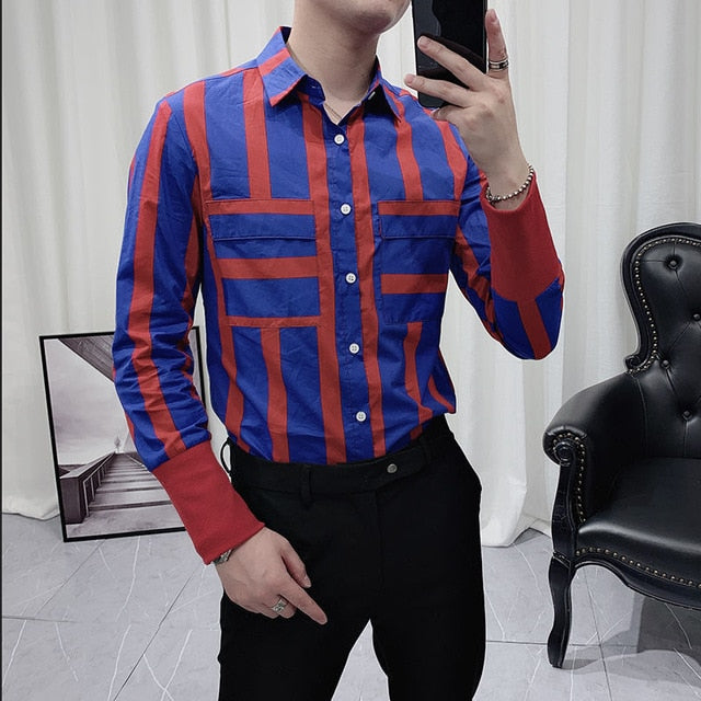 Chemises à manches longues de style géométrique labyrinthe