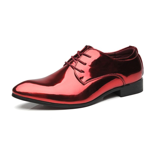 Lux Glossy Lace Up Hombres Zapatos Oxford