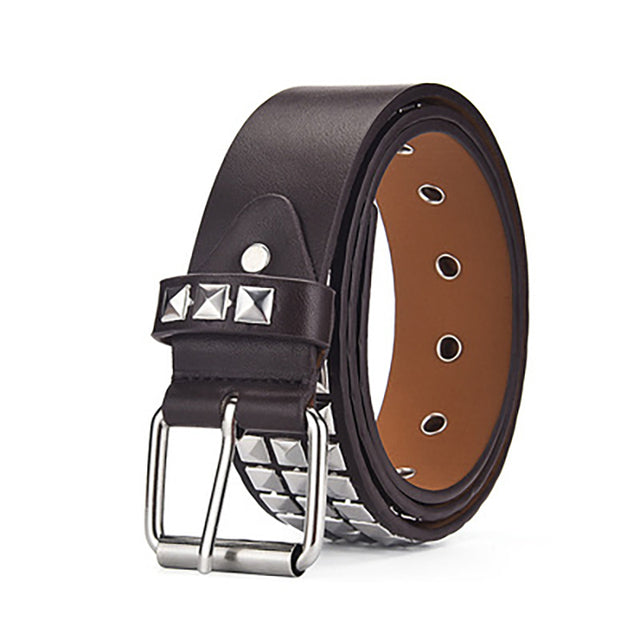 Square Rivet Decoration Leather Belt