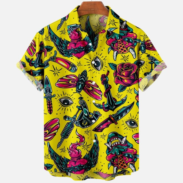 Printed Pattern Short Sleeve Shirt
