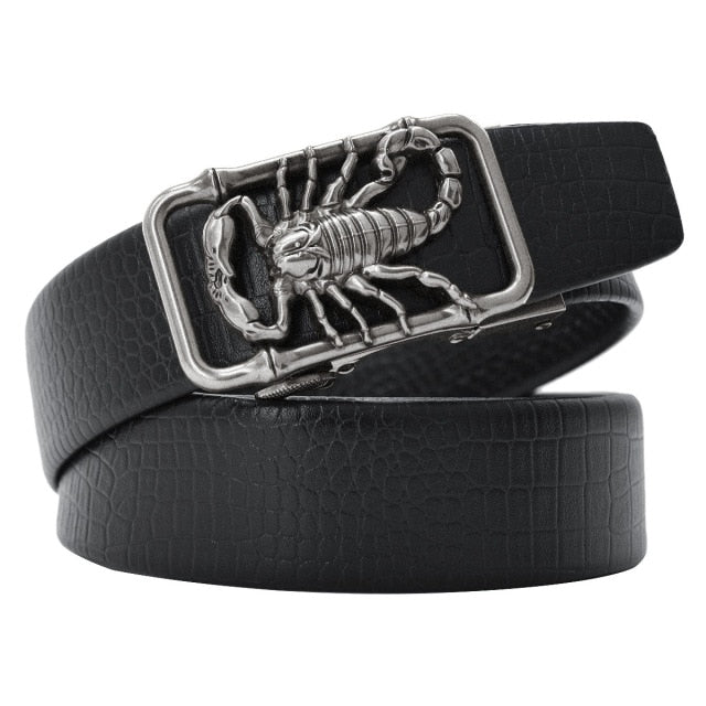 Ceinture en cuir à boucle carrée Scorpion