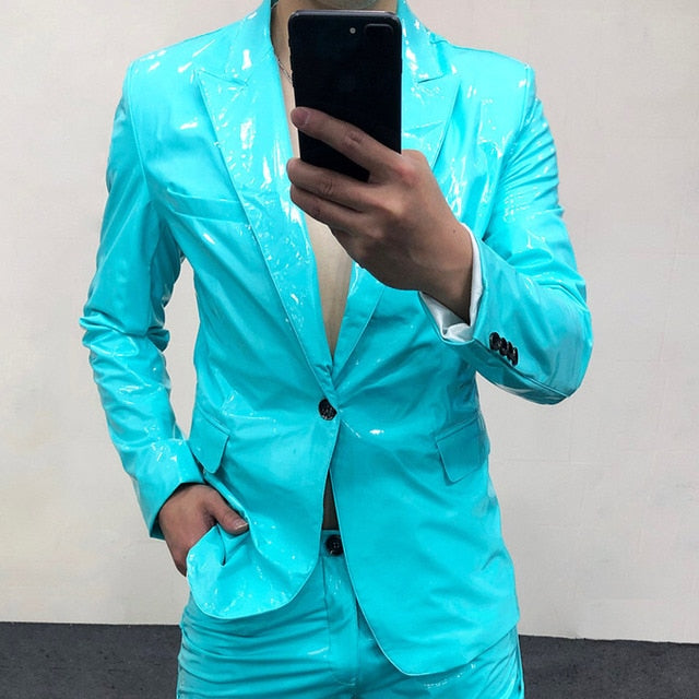Spring Reflective Colorful Solid Blazer