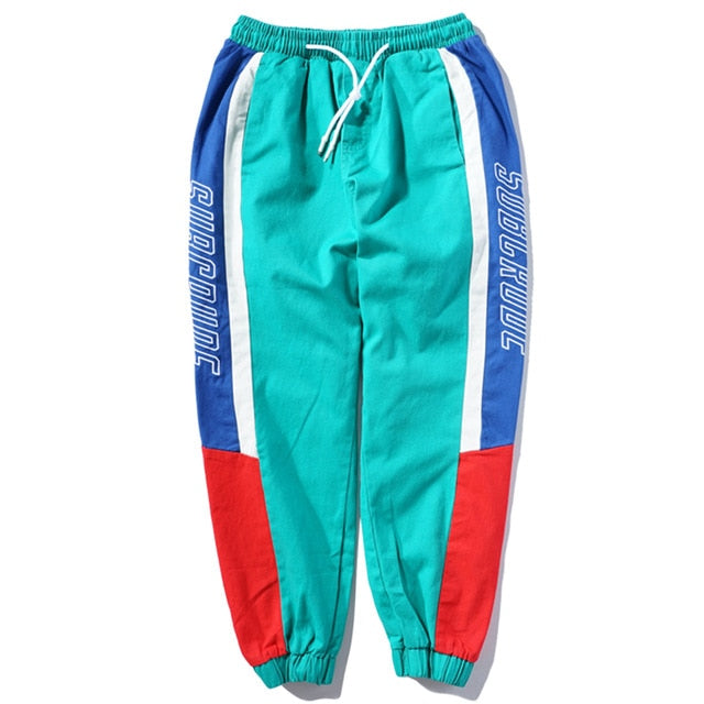 Bright Color Block Patchwork Men Jogger Sweat Pants - FanFreakz