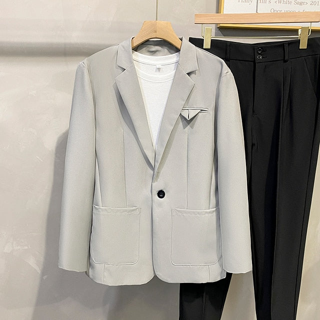 Blazer de estilo coreano con botones de primavera
