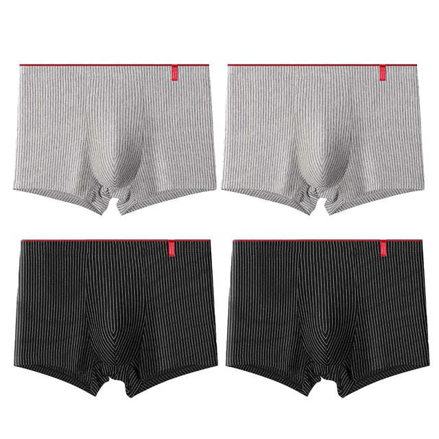 4 Pcs Sexy Stripe Boxer