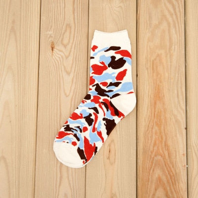 Colourful Camouflage Art Print Men Socks