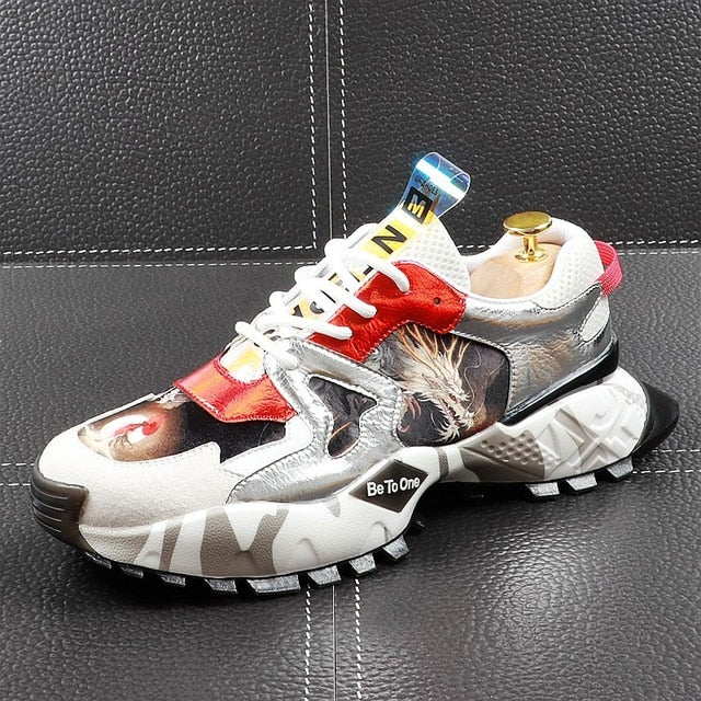 Baskets pour hommes de style chinois à fond épais