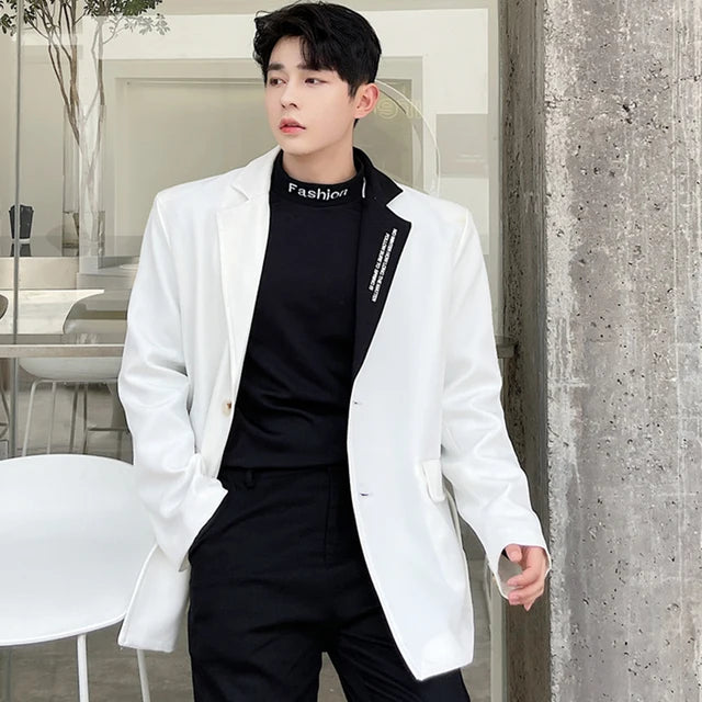 Chic Dissymmetry Lapel Letter Blazer