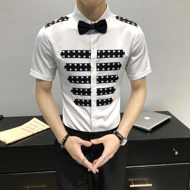 Two-tone Contrast Formal Men Shirt