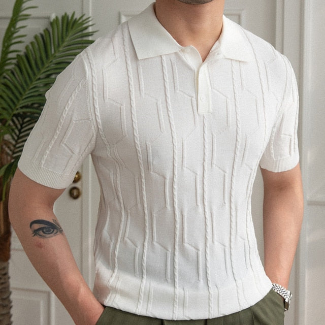Slim Fit Knitted Summer Men Polo Shirt