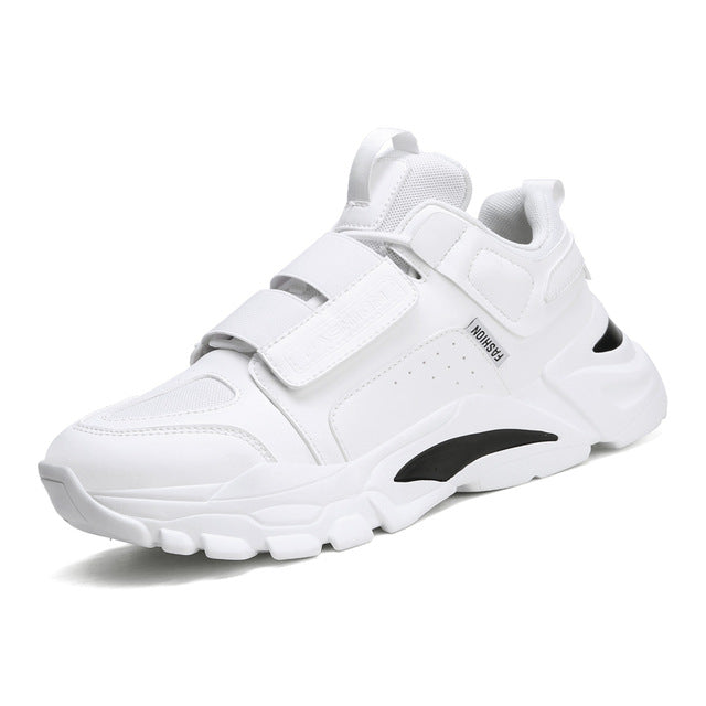 Monochrome Double Straps Men Retro Look Sneakers