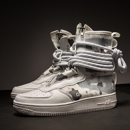 Sneaker décontracté à la cheville en dentelle pour hommes