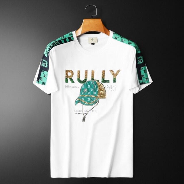 Embroidery Blink Hat Pattern Men T-Shirt